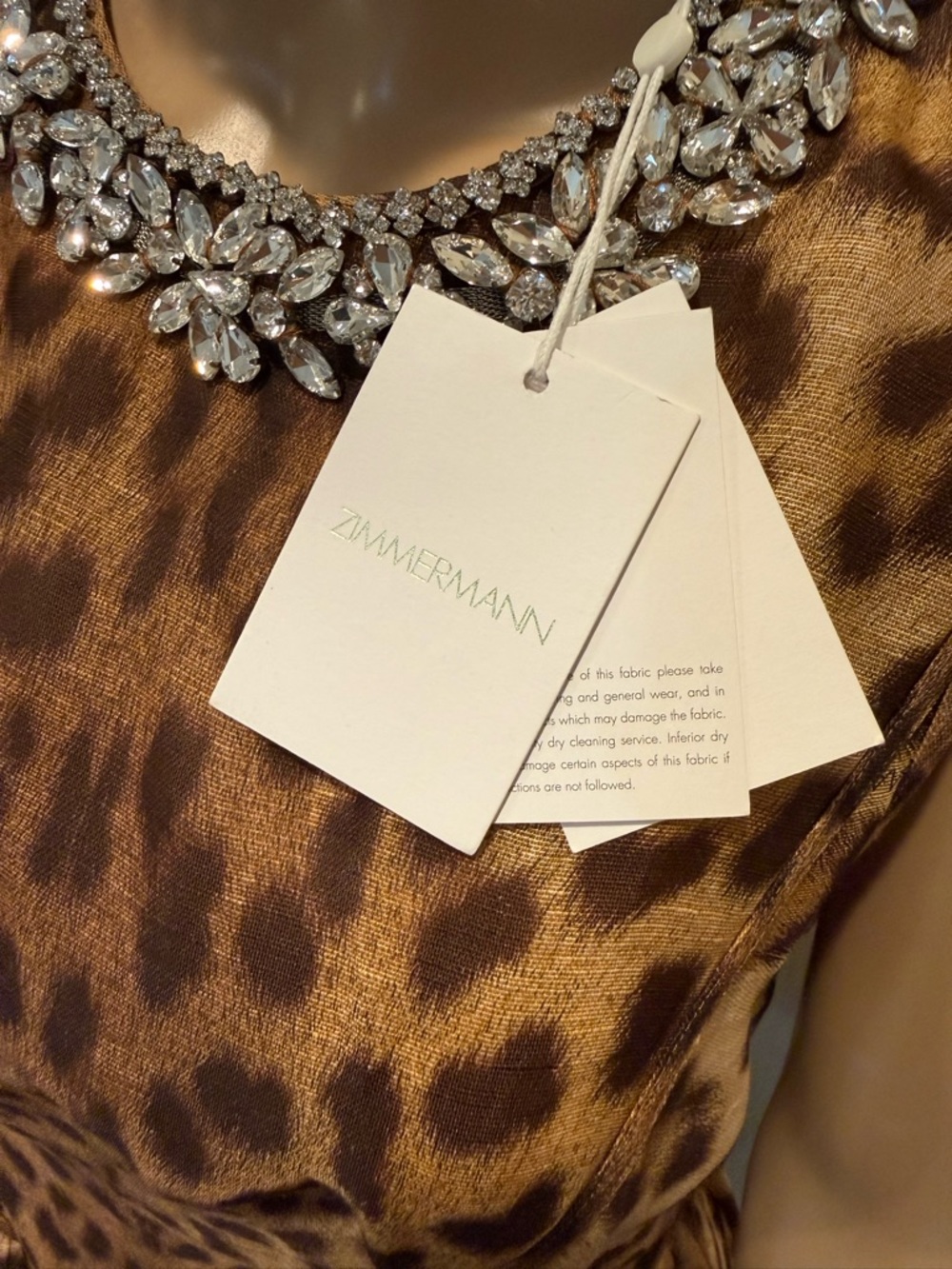 New! Zimmermann Designer Crush Panelled Mini Dress - Leopard Print Linen-Silk - Picture 3 of 7